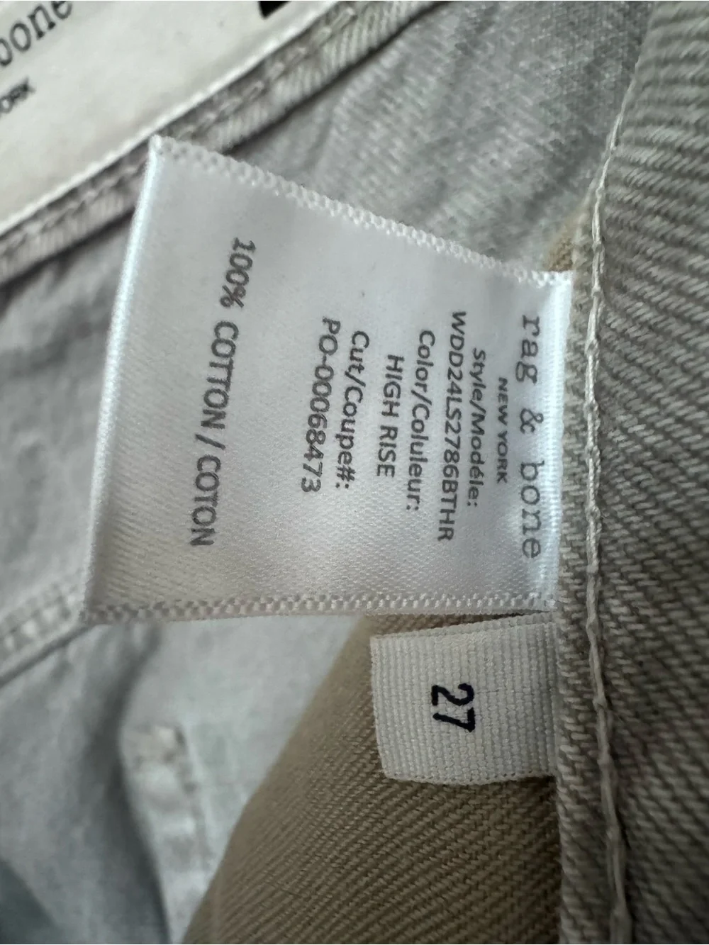 Rag & Bone Logan - Mid Rise Wide Leg - Gray 27 - Picture 4 of 5